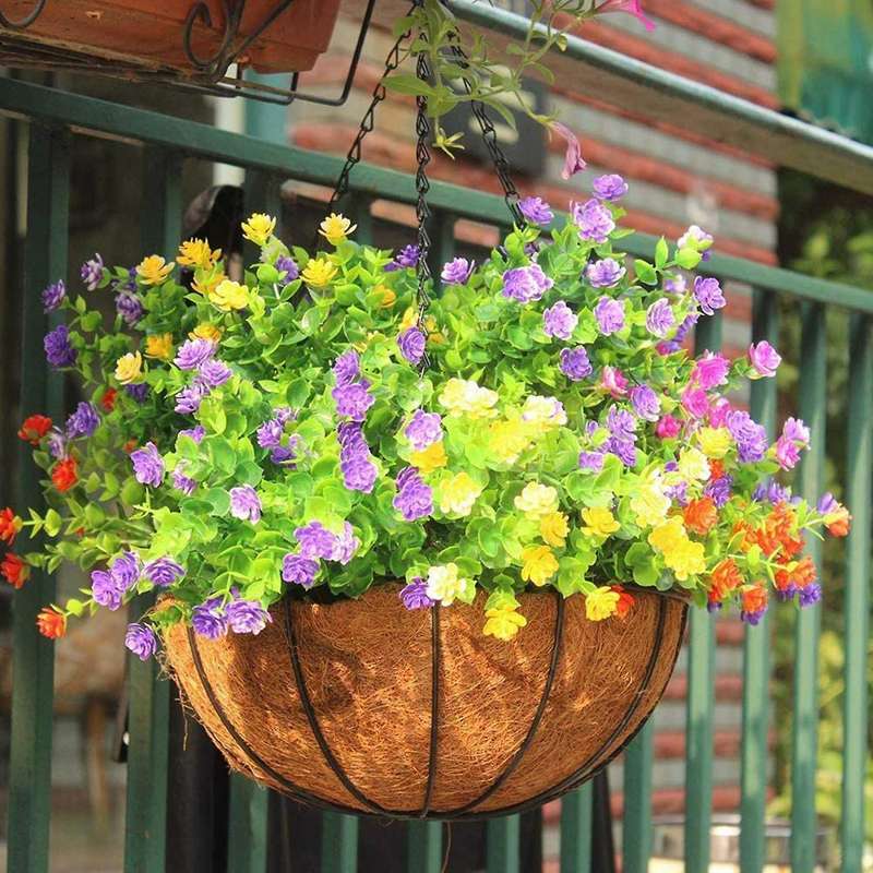 30 Bundles Artificial Flowers Faux Uv Resistant for Vase Hanging