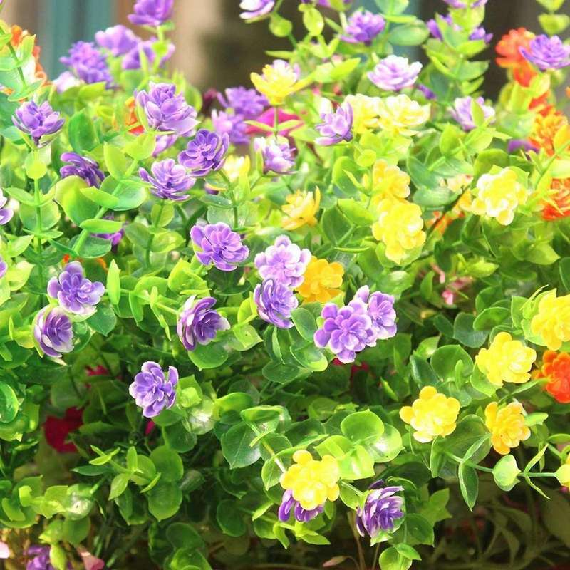 30 Bundles Artificial Flowers Faux Uv Resistant for Vase Hanging
