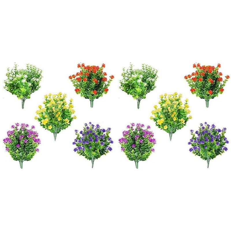 30 Bundles Artificial Flowers Faux Uv Resistant for Vase Hanging