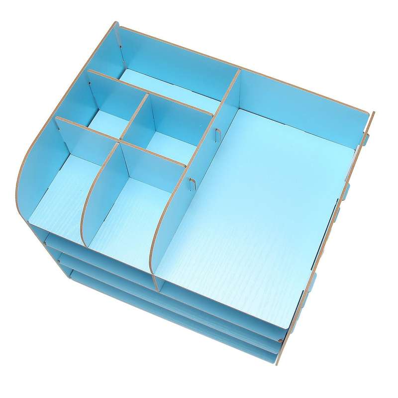 1pcs 4-layers Wood Office Table Organizer Assembled Office Supplies C