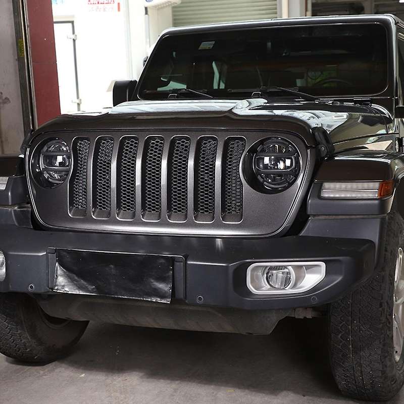 Car Headlight Guards Light Decoration Cover for Jeep Wrangler,black