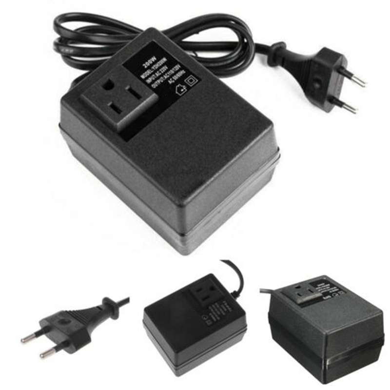 200w Voltage Converter Transformer 220v to 110v Eu Plug Adapter