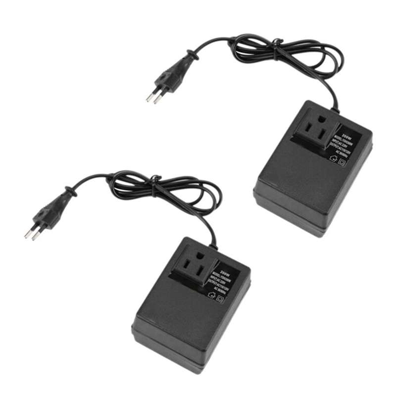 200w Voltage Converter Transformer 220v to 110v Eu Plug Adapter