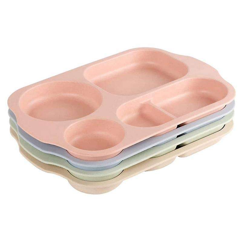 Dinner Plate Set Of 8 Split Plates 5 Compartments Plastic Plate