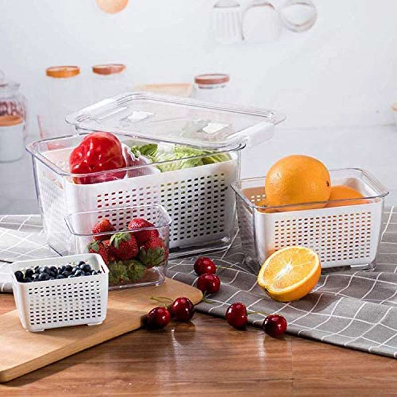 3-piece Fresh-keeping Container, Vegetable Storage Container