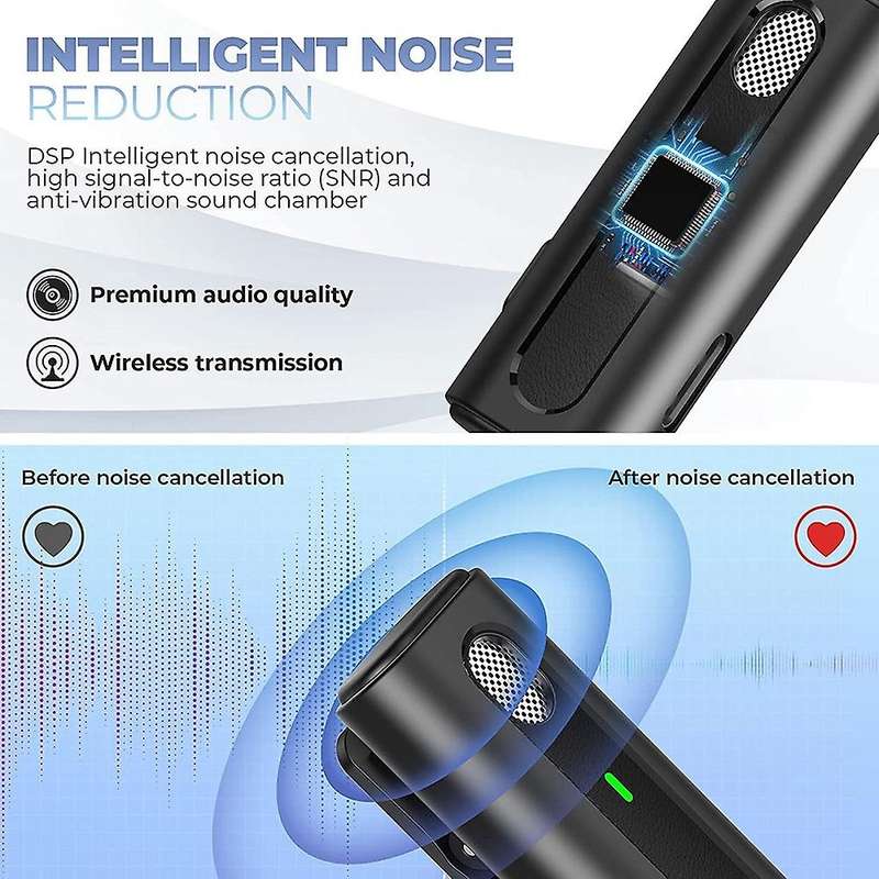 Wireless Lavalier Microphone, for Iphone, Noise Reduction Mic