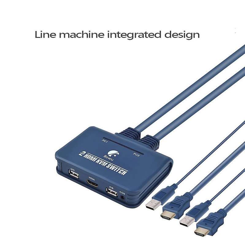 2 Port Usb Hdmi-compatible Kvm Switch for Dual Monitor Switch