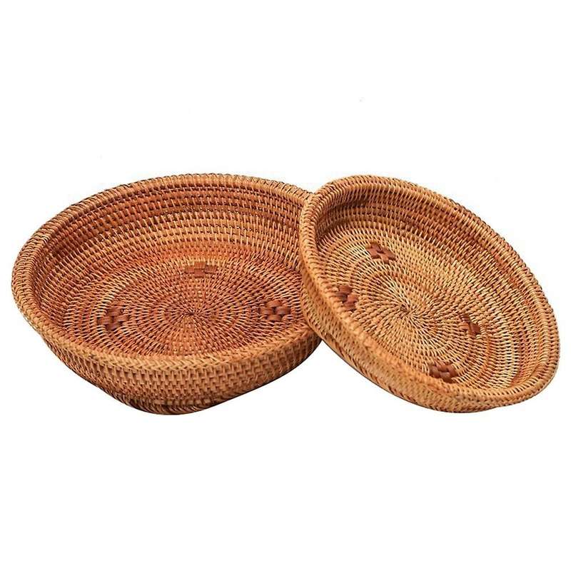 Hand-woven Rattan Basket Fruit Tea Snack Bread Basket