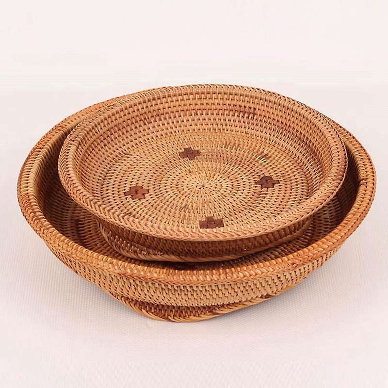 Hand-woven Rattan Basket Fruit Tea Snack Bread Basket