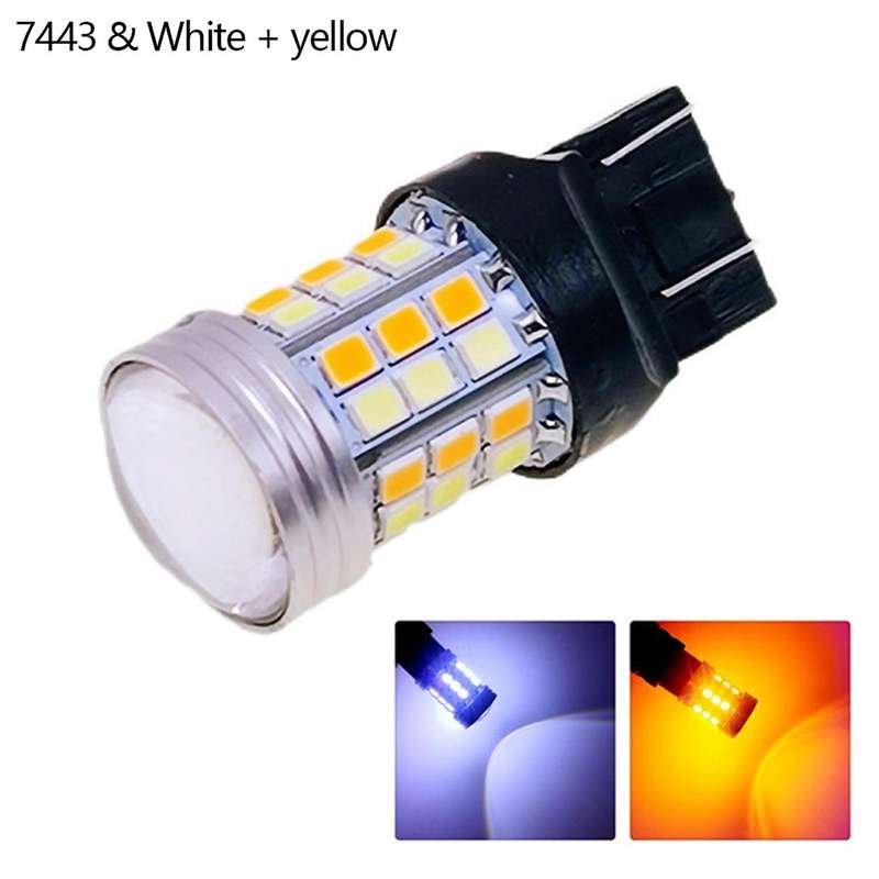 10pcs Led Bulb Dual Color Light T25 3157 P27/7w Turn Signal Lamp