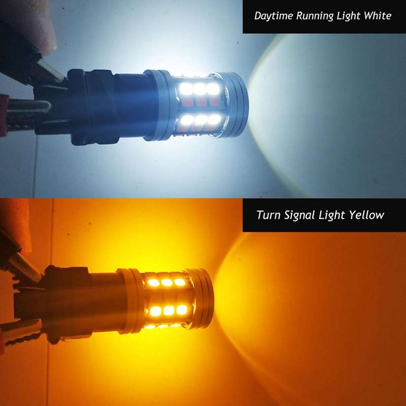 10pcs Led Bulb Dual Color Light T25 3157 P27/7w Turn Signal Lamp