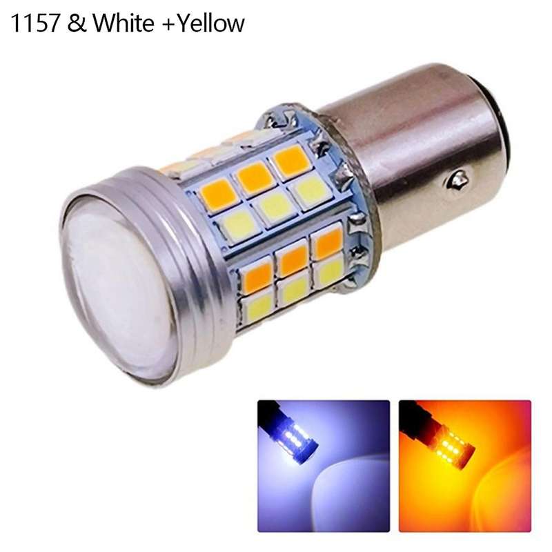 10pcs Led Bulb Dual Color Light T25 3157 P27/7w Turn Signal Lamp