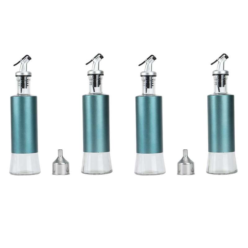 4pcs 300ml Vinegar Sauce Boat Olive Oil Bottle Glass Liquor Dispenser