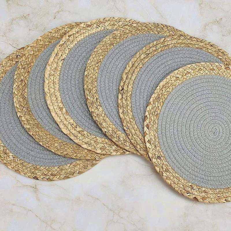 Round Placemats, Cotton Rope Woven Placemats Set Of 6, 14 Inches