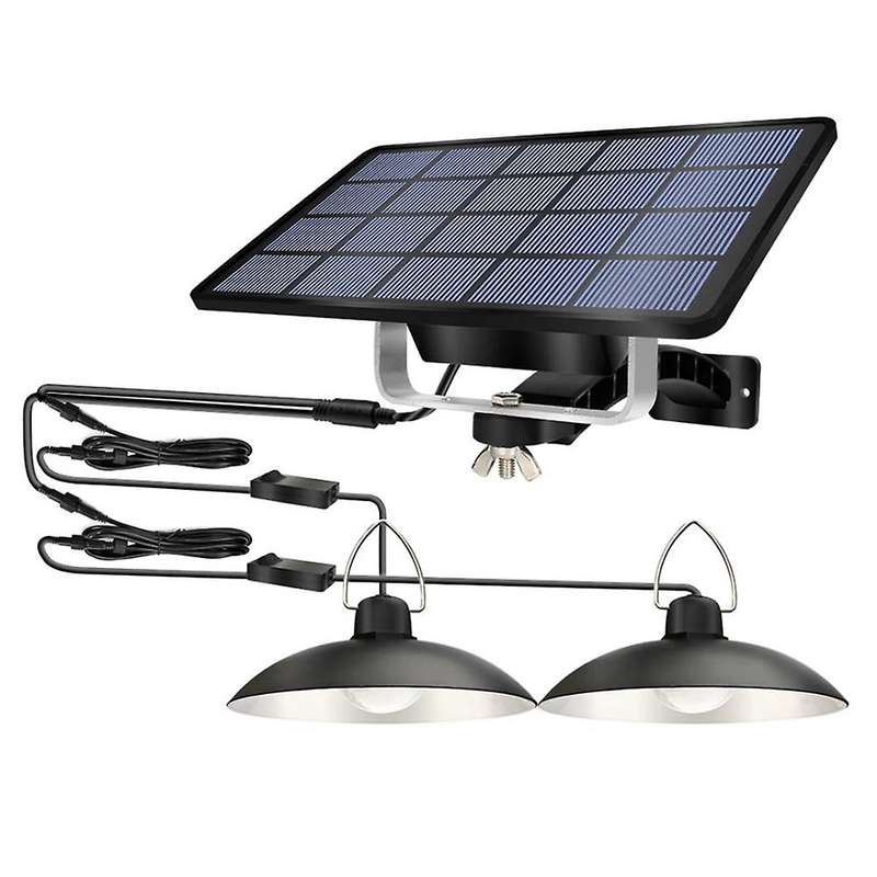 Solar Pendant Light Outdoor Double Head Split Led Lights,waterproof B