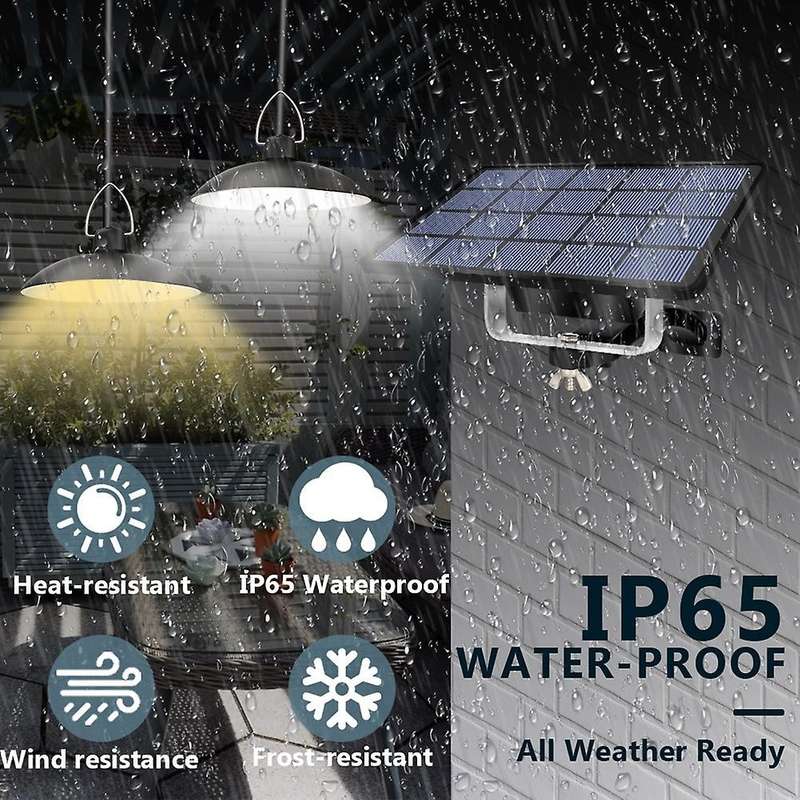 Solar Pendant Light Outdoor Double Head Split Led Lights,waterproof B