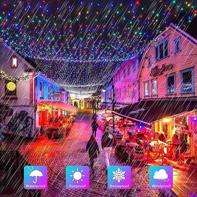 Solar String Lights 200 Led 4 Pack for Home Christmas Decoration A
