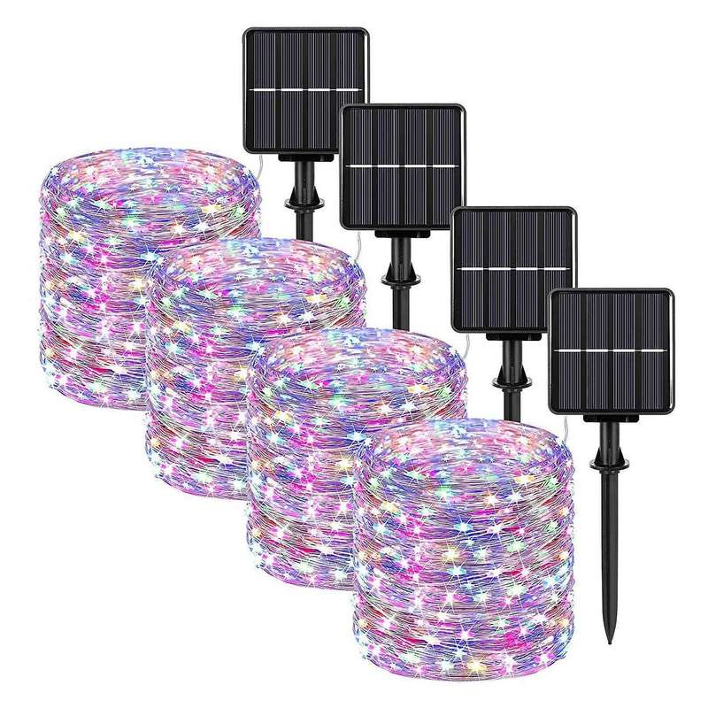 Solar String Lights 200 Led 4 Pack for Home Christmas Decoration A