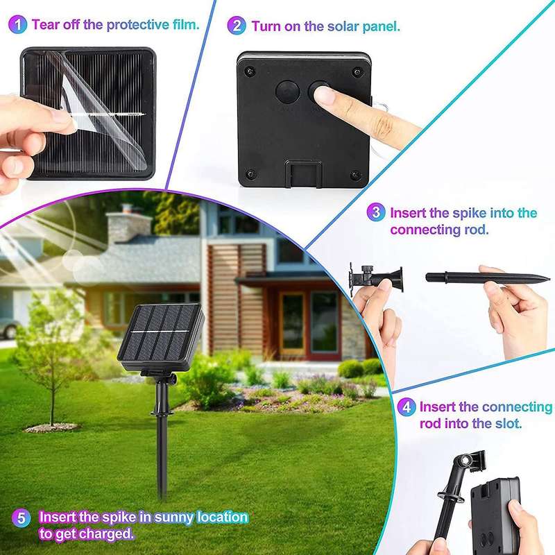 Solar String Lights 200 Led 4 Pack for Home Christmas Decoration A