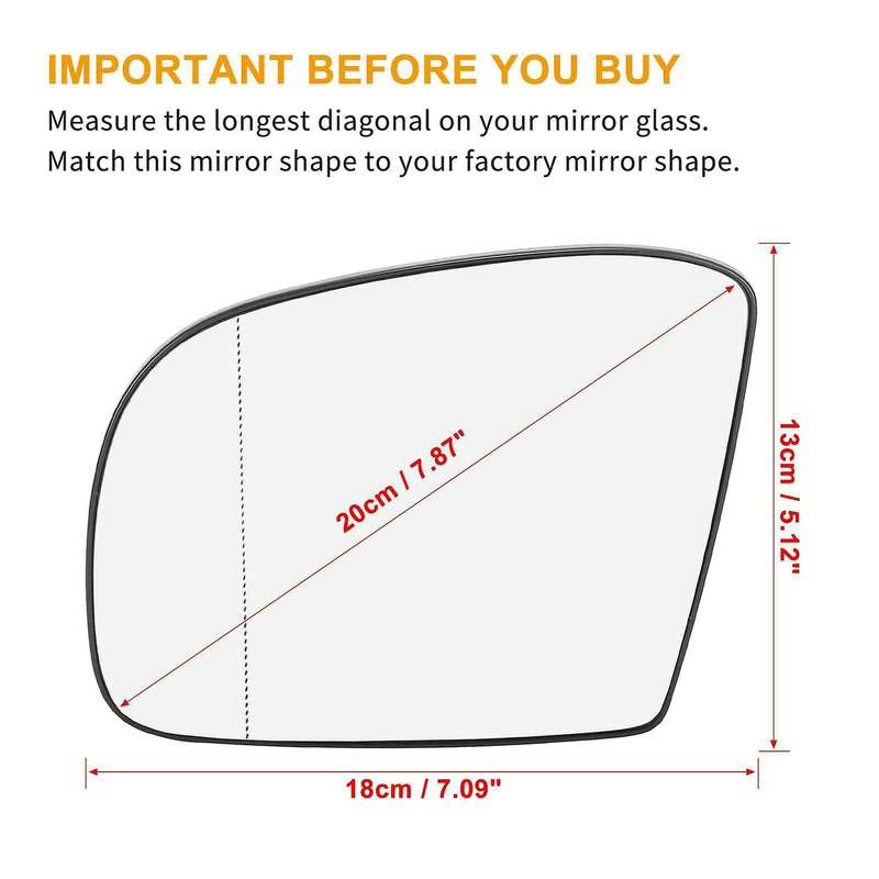 1 Pair Side Mirror Glass Heated for Mercedes-benz W164 X164 R251