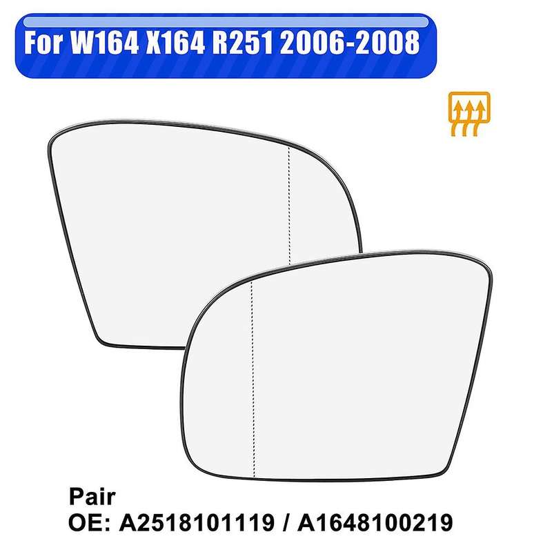 1 Pair Side Mirror Glass Heated for Mercedes-benz W164 X164 R251