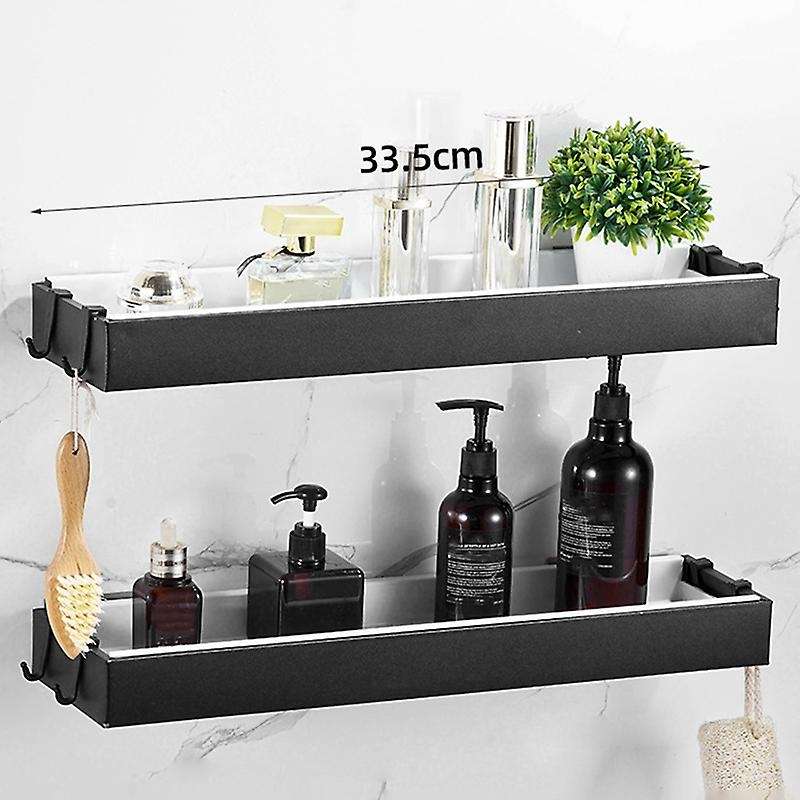 2 Pcs Shower Organizer with Hooks Storage Rack for Bathroom Kitchen