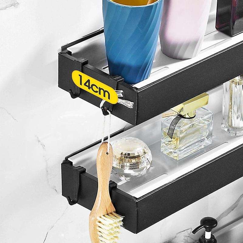 2 Pcs Shower Organizer with Hooks Storage Rack for Bathroom Kitchen