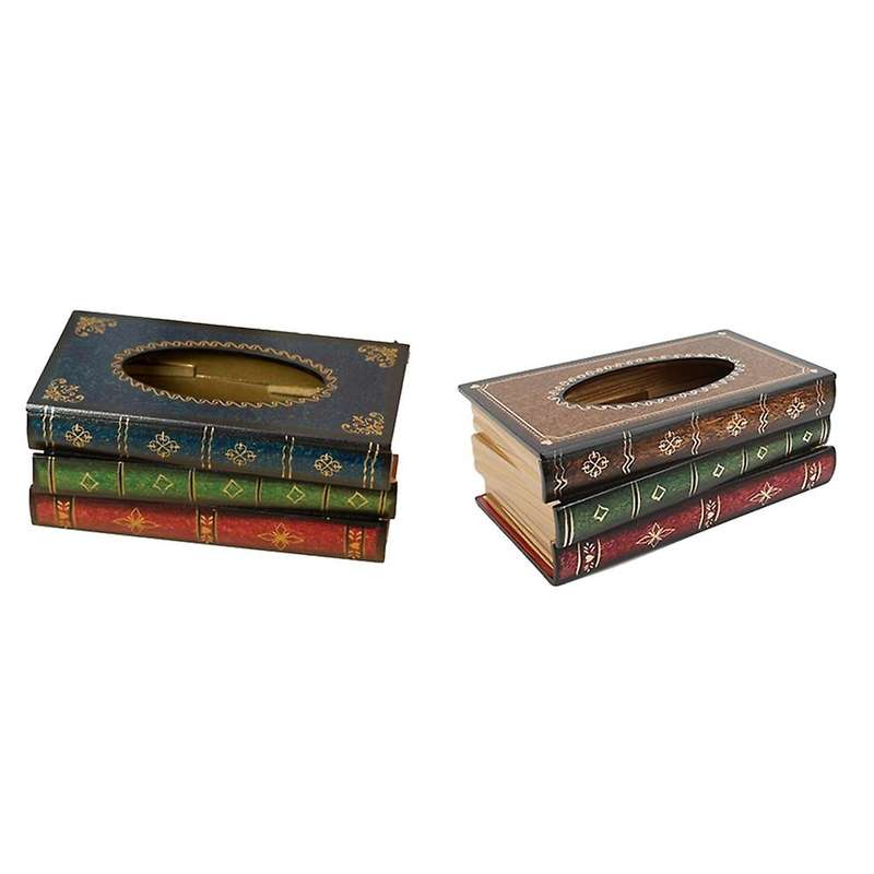 Retro Style Tissue Box Rectangle Napkin Paper Holder Storage Box D