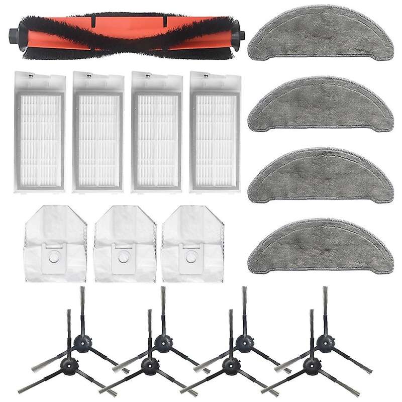 20pcs for Roidmi Eve Plus Main Brush Hepa Filter Side Brush Dust Bag