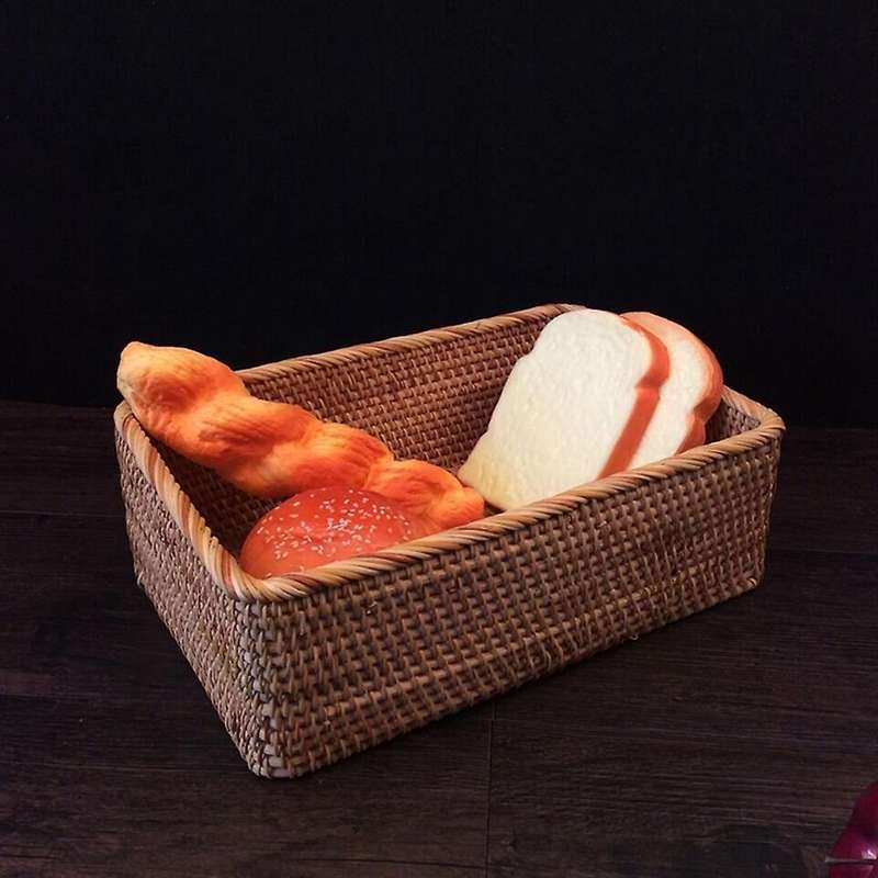 3pcs Hand-woven Rattan Basket for Organizing Vegetable Fruit Storage