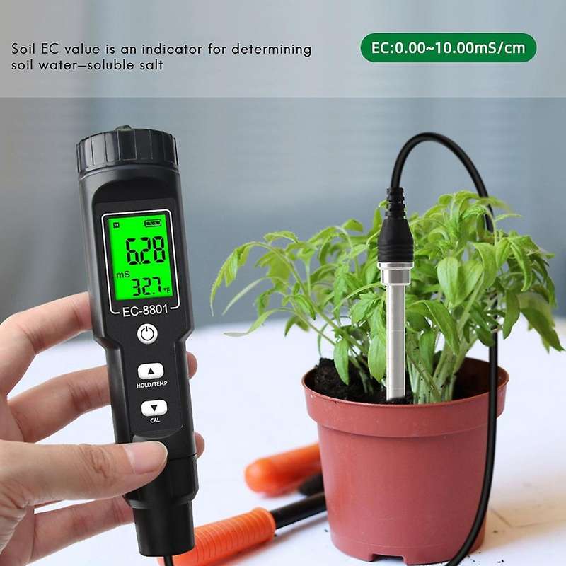Soil Ec Tester Tools Potted Plants Gardening Agriculture Backlight
