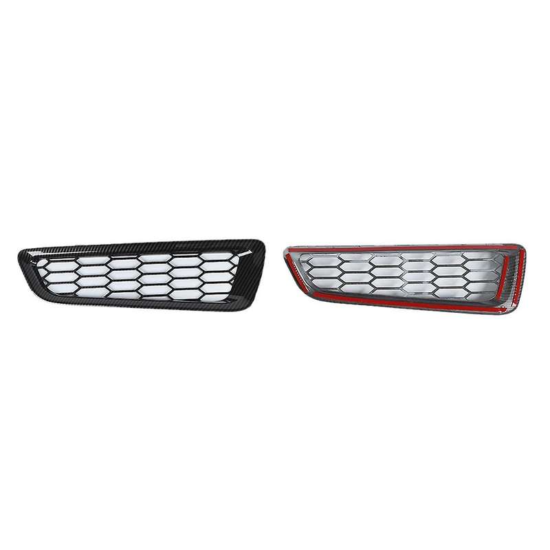 Front Bumper Decoration Cover Trim Sticker, Abs Carbon Fiber