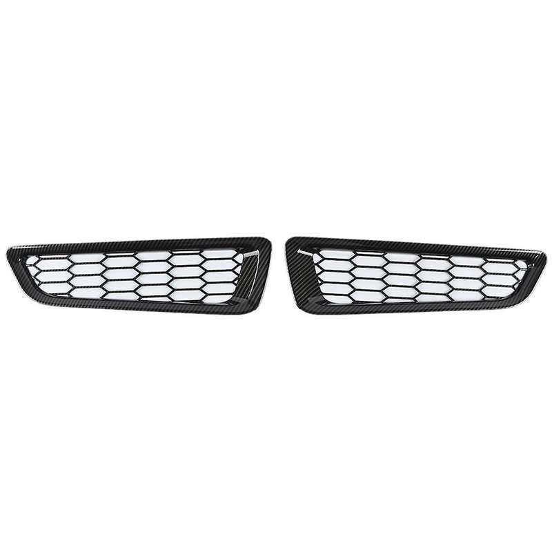 Front Bumper Decoration Cover Trim Sticker, Abs Carbon Fiber