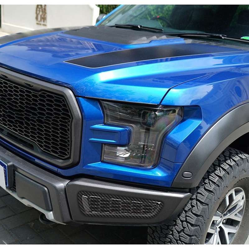 Front Bumper Decoration Cover Trim Sticker, Abs Carbon Fiber