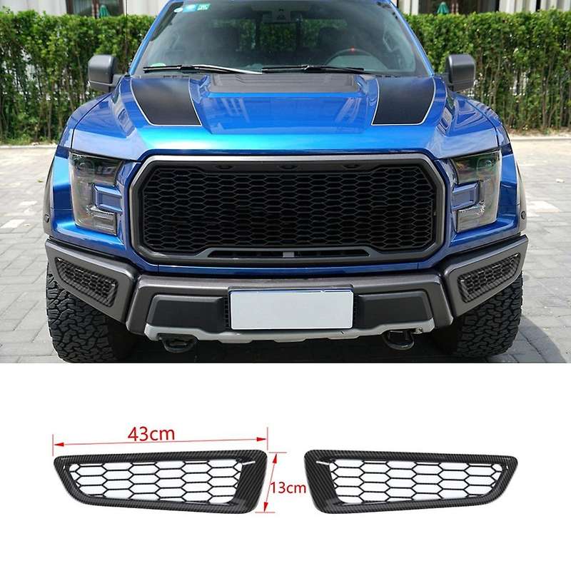 Front Bumper Decoration Cover Trim Sticker, Abs Carbon Fiber