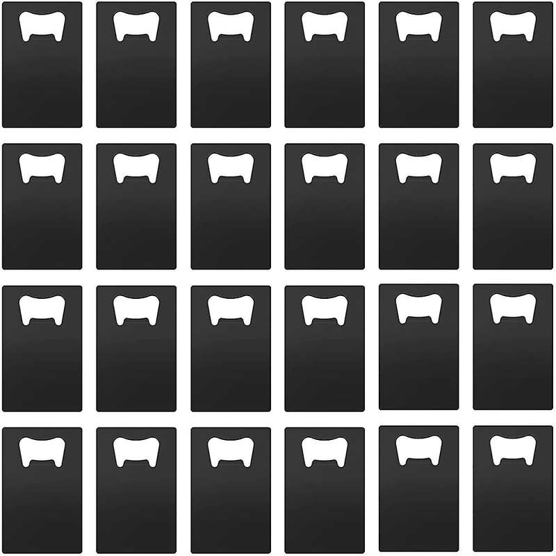 40 Pieces Credit Card Bottle Opener Stainless Steel Opener (black)