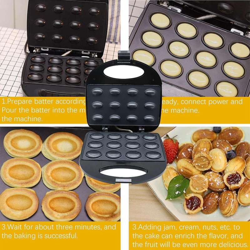 Sokany 12 Holes Nuts Cake Donut Machine Non-stick Cook Plates Eu Plug