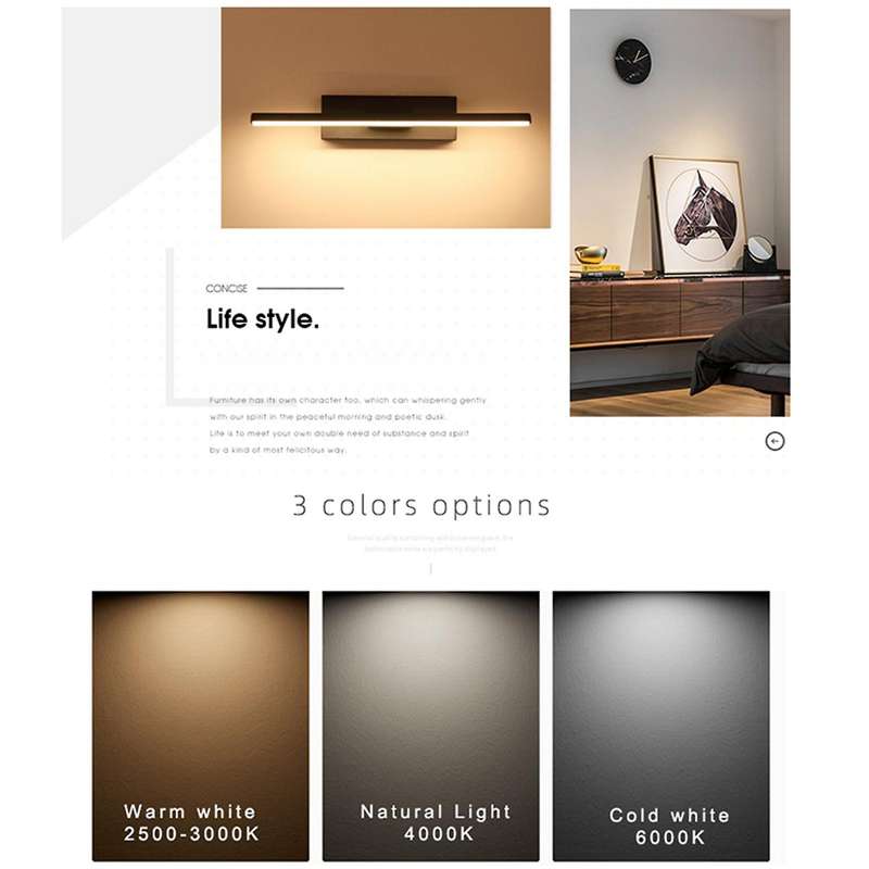 2x Modern Indoor Led Wall Lamp Living Room Decor 6w -warm Light