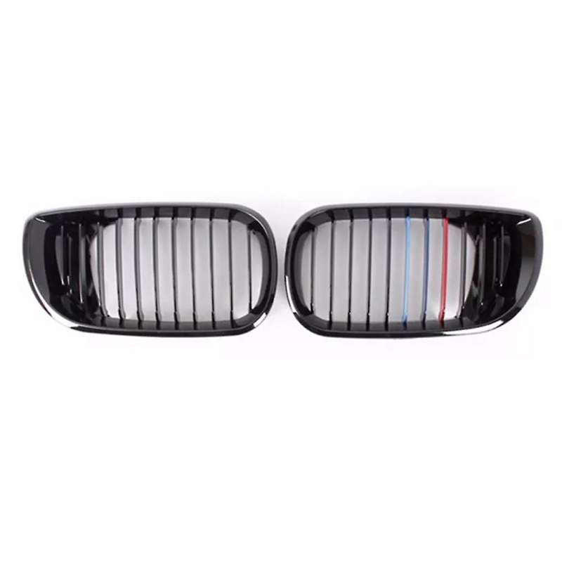 Glossy Black Front Hood Kidney Grill Mesh For-bmw E46 4d 2002-2004