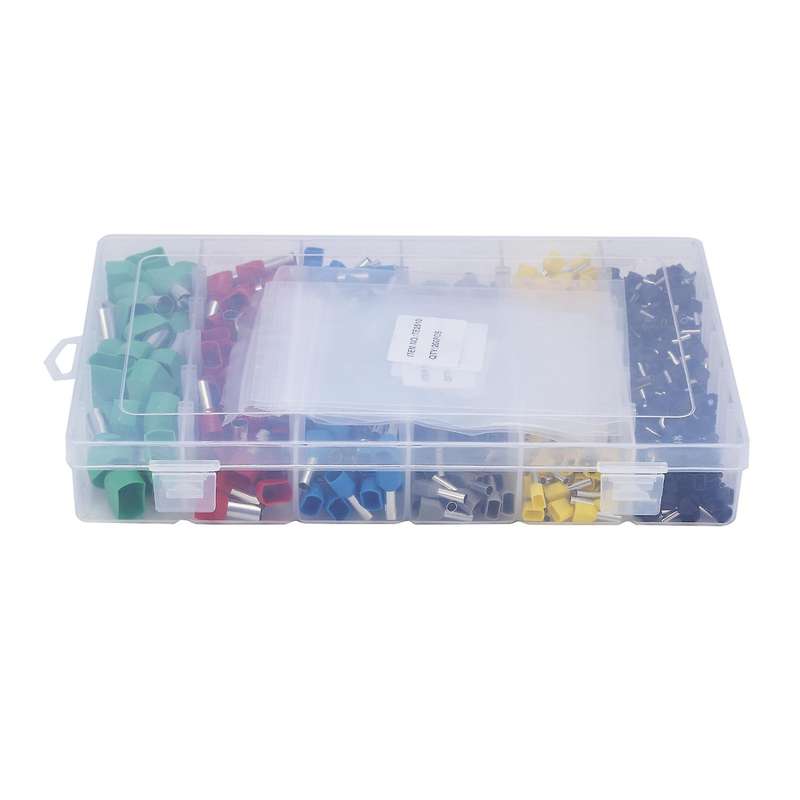 780pcs Dual Bootlace Ferrule Teminator Kit Crimp Entry Cord End Wire