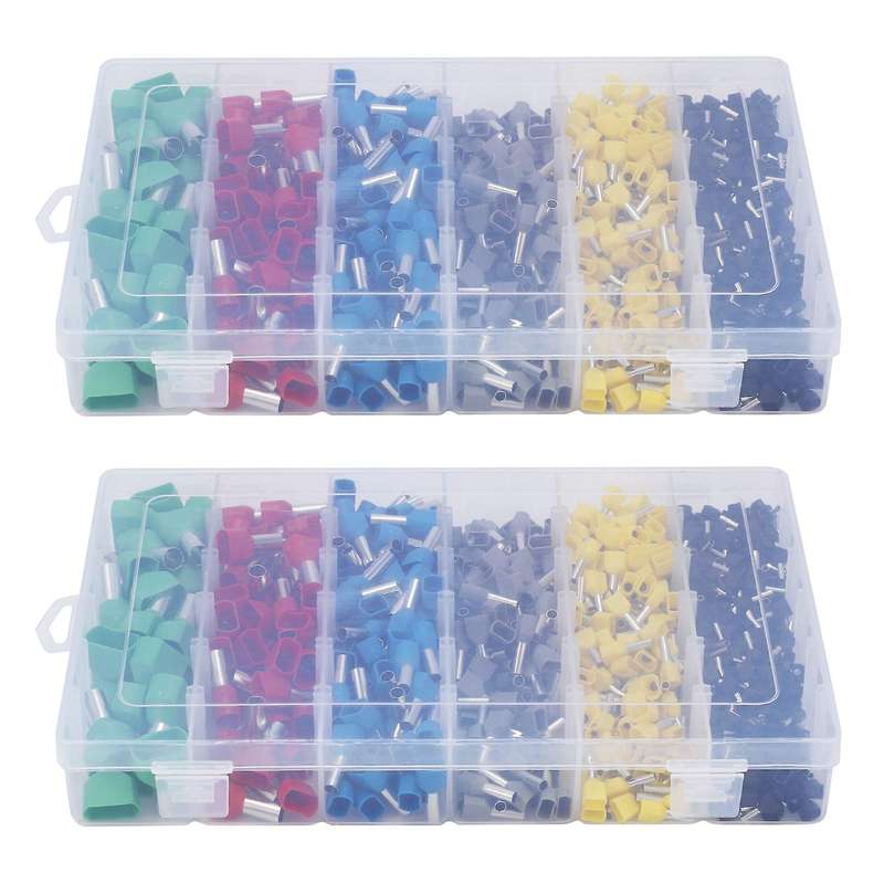 780pcs Dual Bootlace Ferrule Teminator Kit Crimp Entry Cord End Wire
