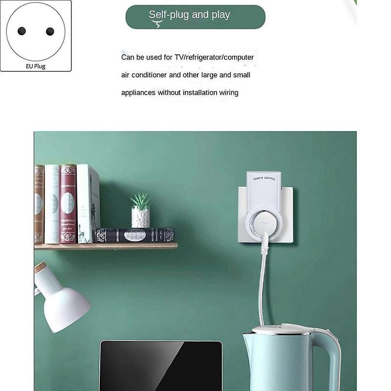 Two Drag Five Wireless Outlet Switch for Lights Fans Small Eu Plug