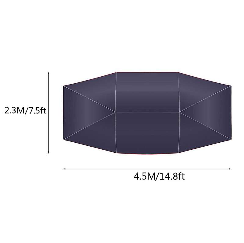 4.5x2.3m Car Sun Shade Oxford Polyester Covers without Bracket Blue