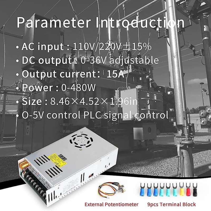 36v Dc Power Supply Adjustable Converter, Ac 110v-220v to Dc 0-36v