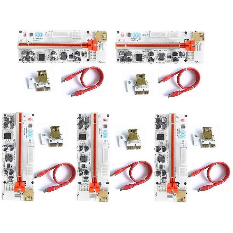 5 Set Usb 3.0 Pci-e Riser Card Ver010-x for Video Card X16 Mining, C