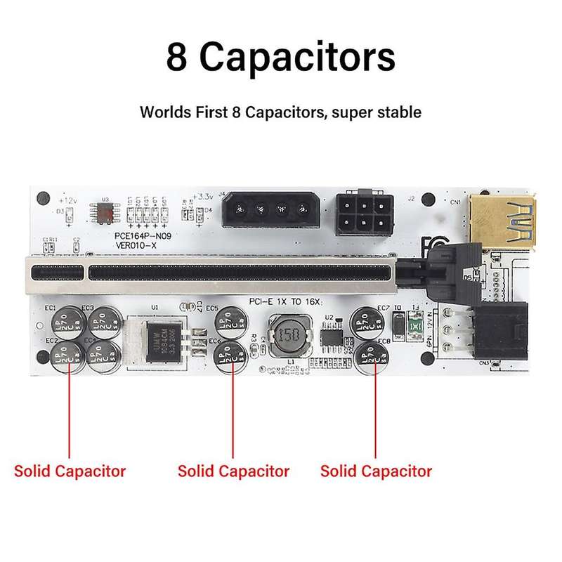 5 Set Usb 3.0 Pci-e Riser Card Ver010-x for Video Card X16 Mining, C