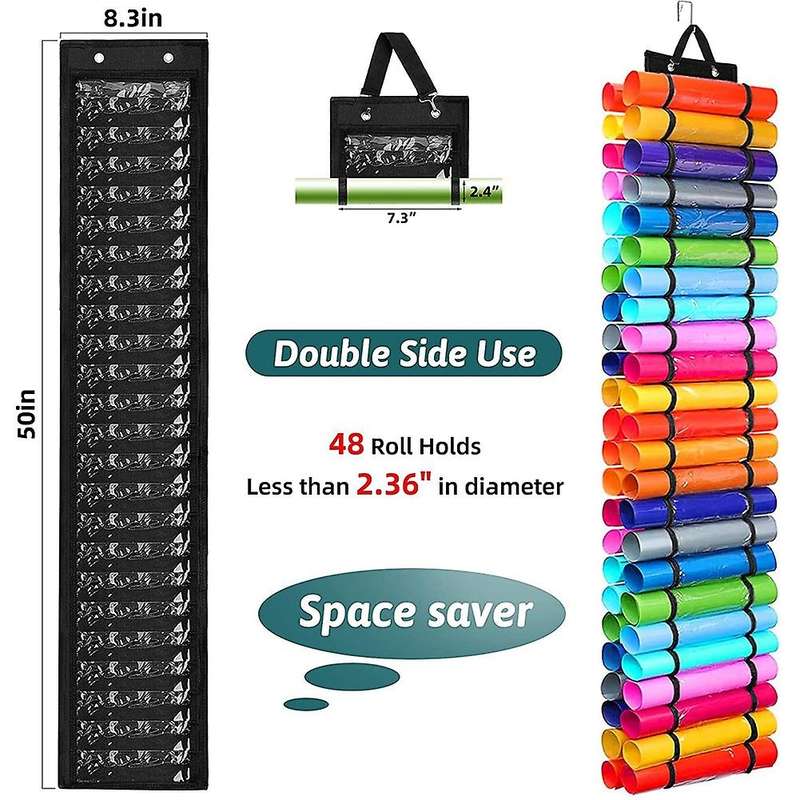 2 Packs Vinyl Storage Organizer with 48 Compartments