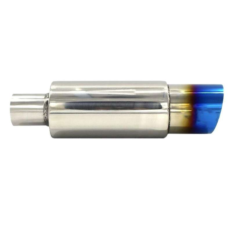Car Universal Stainless Steel Rear Exhaust Pipe Muffler 370mm Blue