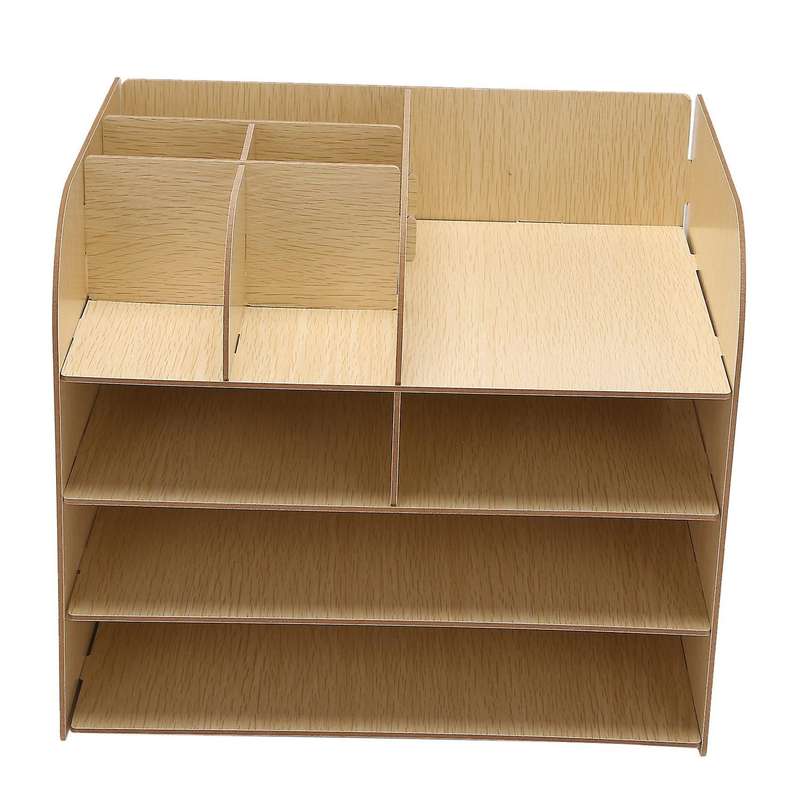 1pcs 4-layers Wood Office Table Organizer Assembled Office Supplies A