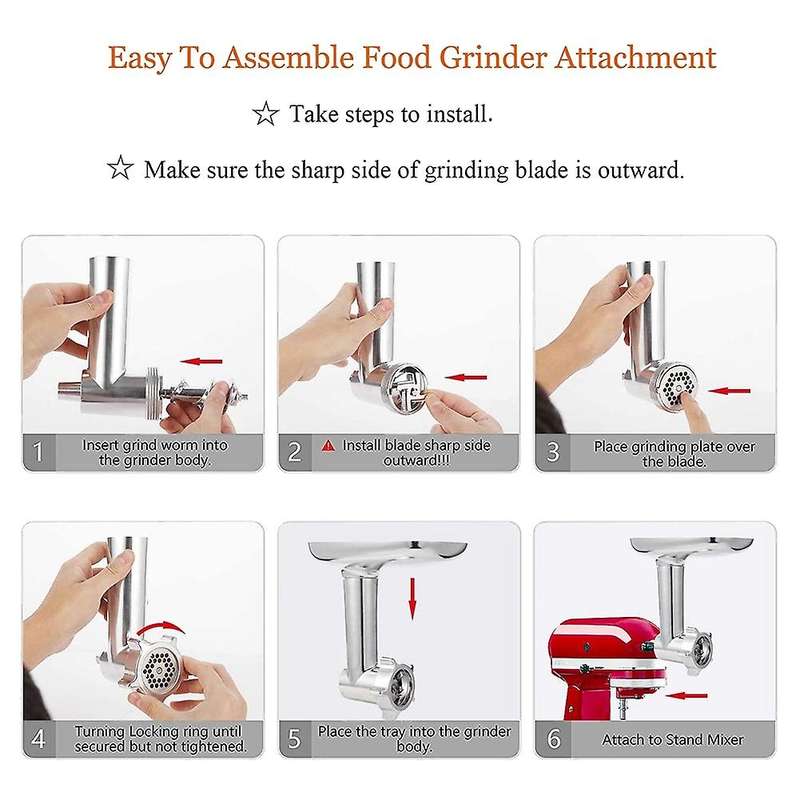 Meat Grinder Attachment for Kitchenaid,included Sausage Stuffer Tubes